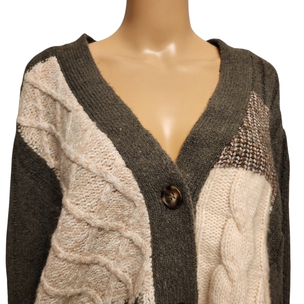 Industry Republic Oversized Button Up V-neck Cardigan Sweater M - Picture 4 of 12